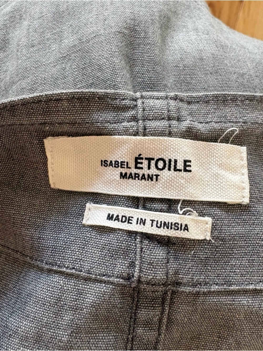 ISABEL MARANT ETOILE Linday Gray Chambray Wrap Ruffle Trim Mini Skirt EUC 40/8 - Picture 5 of 9